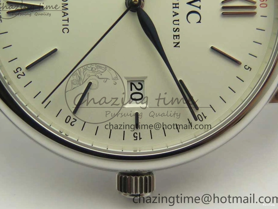 MIROTIME 0518 Supportive Portofino Automatic SS AF 1:1 Best Edition White Dial on Black Croco Leather Strap A 7184